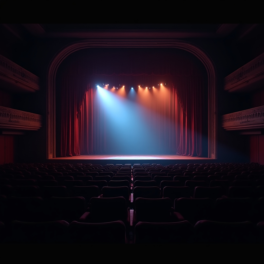 Scenă luminată pentru spectacol de talente